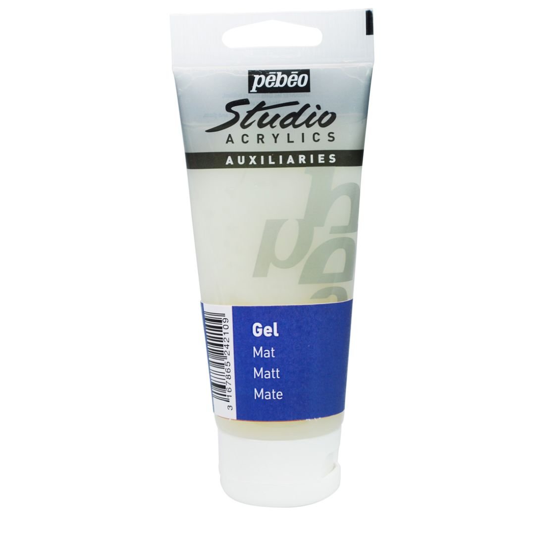 Pebeo 100 ml Studio Acrylics Mediums Matt Gel, Transparent, 524210