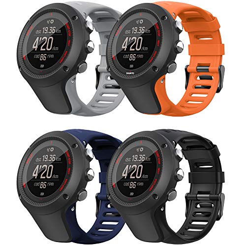 YPSNH Compatibile per Suunto Ambit 3 Cinturino in Gomma Morbida di Ricambio Traspirante Cinturino per Suunto Ambit 1/2 / 2S / 2R / 3 Sport / 3 Run / 3 Peak