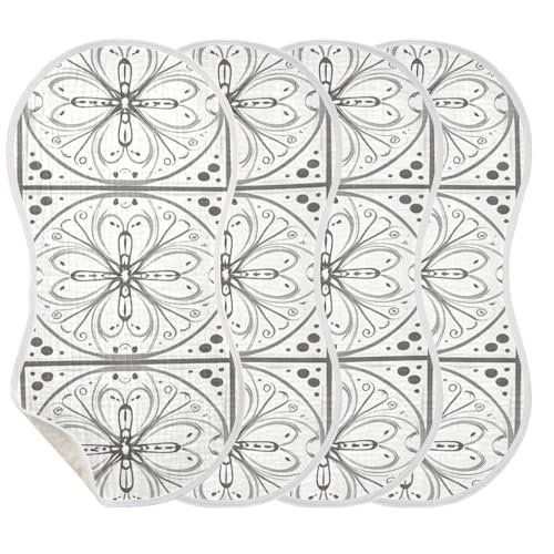 2 Pack Gray and White Muslin Burp Cloths Cotton Absorbent Baby Burping Rags for Boys Girls Soft Newborn Burp Bibs, 22 x 11 Inch3