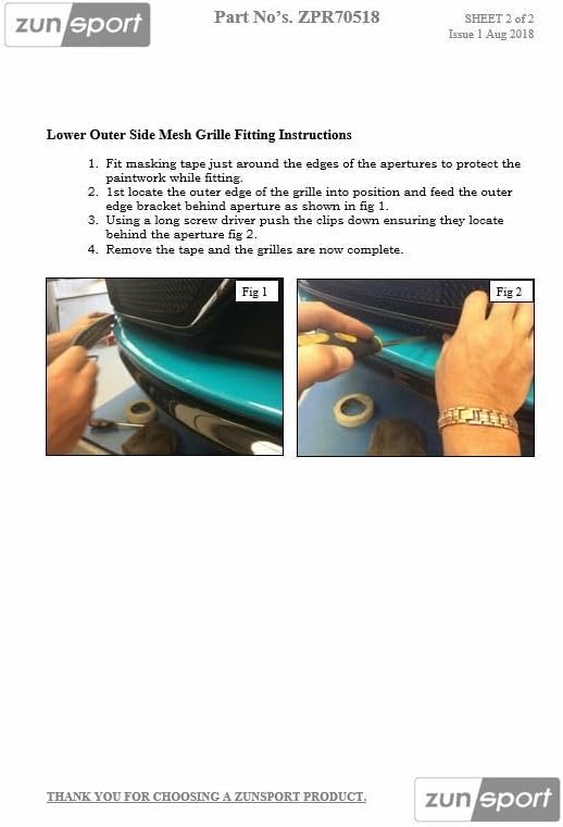 Zunsport Compatible With Porsche 718 Boxster/Cayman GTS - Outer Grill Set - Black Finish (2018 -)