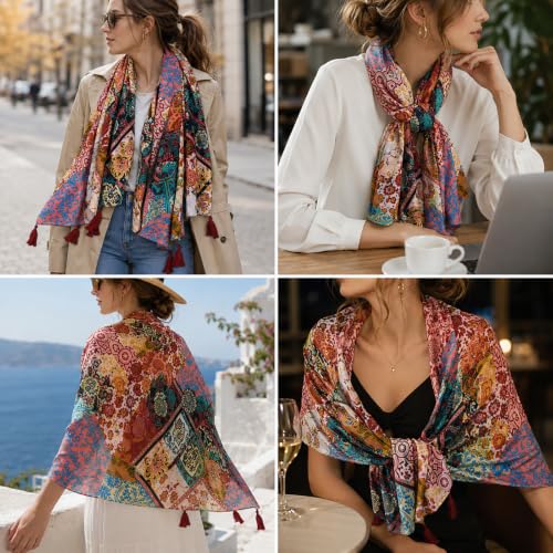 Image of FAIRYGATE Scarves & Shawls for Women Fashion Oversize Blanket Scarf with Fringes XXL Scarf