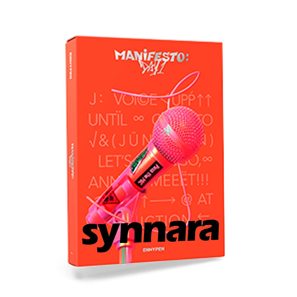 dreamus [ Synnara ] ENHYPEN - MANIFESTO : DAY 1 album incl. Enhypen photocard set, decorative sticker (J Ver.), Red