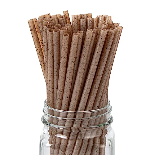 Image of Restaurantware-Basic Nature Disposable Straws,Sustainable Straws - Sturdy, Won't Alter Flavors, Brown PLA /Coffee Ground Straw, For Hot And Cold Drinks