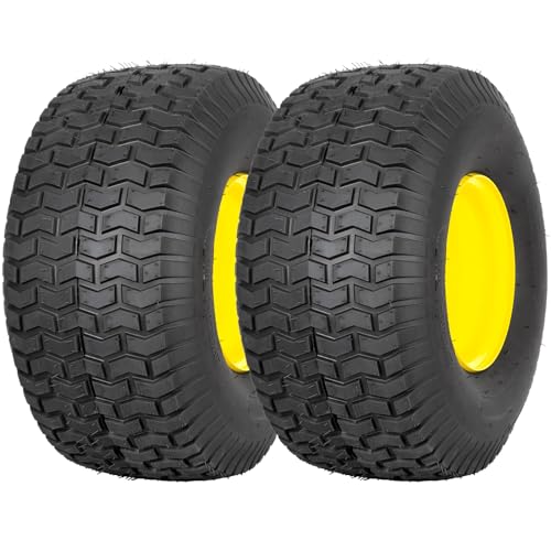 WEIZE 20x8.00-8 Tubeless Rear Tire with Wheel Assemblies, 3.5' Offset Hub, 3/4' Borehole with 3/16' Keyway, Replacement for Riding Lawn Mowers, 4 Ply, 965lbs Capacity, Set of 2