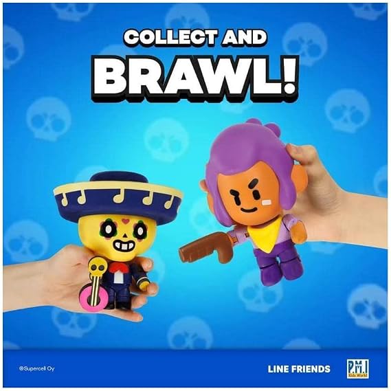 P.M.I. Brawl Stars Action Figure | One of Four 6.7-Inch-Tall Collectibles | Brawl Stars Toys, Gift for Video Gamer | Shelly with Boomstick | Ofically Licensed Toy Figure - Articulated