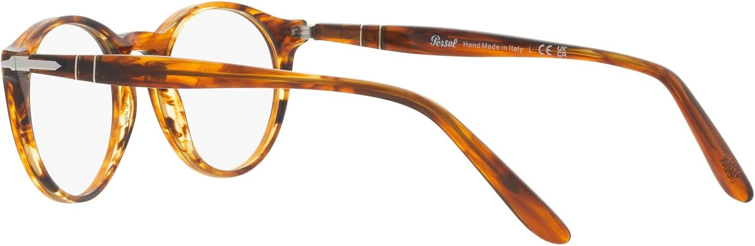Persol Po3092v Round Prescription Eyewear Frames Striped Brown/Demo Lens 50 Millimeters image 5 of 12 B0BG3L3XQ5