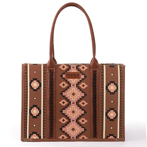 Image of Wrangler Purse Western Aztec Tote Bag Women Top Handle Handbags with Detachable Strap | Western