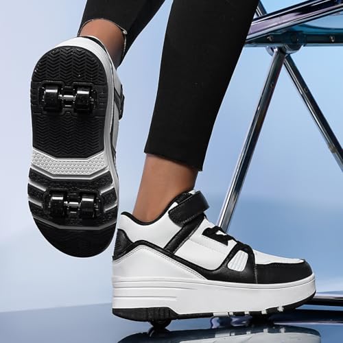 Nsasy Kids Roller Shoes Girls Boys Fashion Sneakers High-Top 4 Wheels Detachable Roller Skates Shoes4