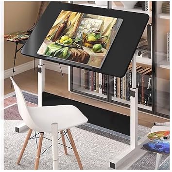 Extra Large Adjustable Drafting Table with Tilting Top, Ideal for Artists, Designers, and Crafters - Height Adjustable Drawing Desk for Studio and Creative Projects