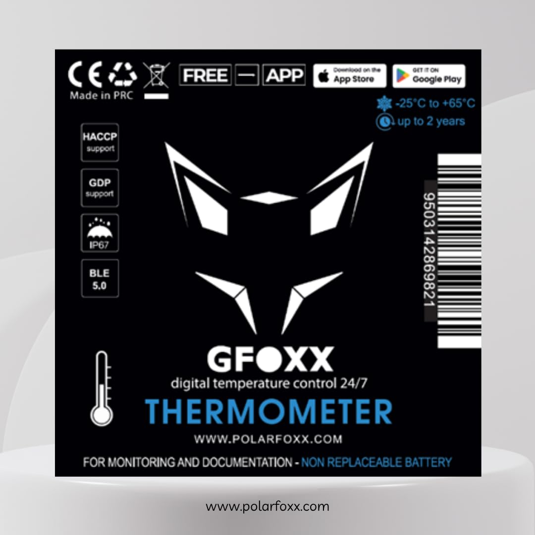 Termometro Bluetooth, documentazione automatica della temperatura, 100% conforme HACCP per gastronomia, impermeabile IP67, controllo app, funzionamento preciso e semplice