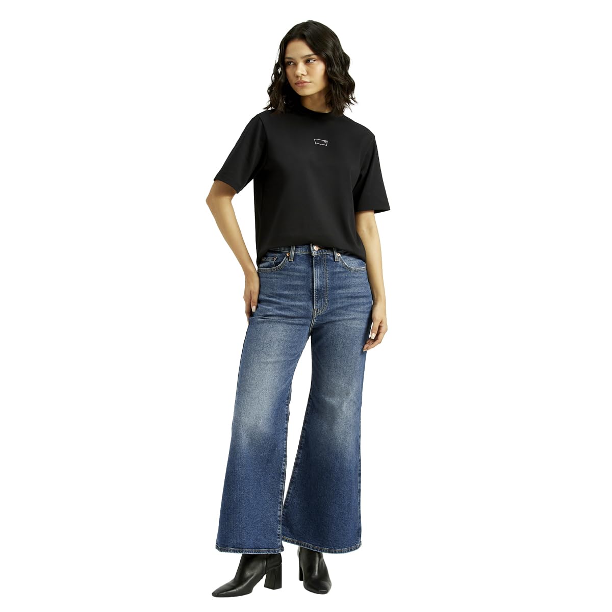 levi's Women's Mid Rise Flared Fit Blue Jeans-picture-35