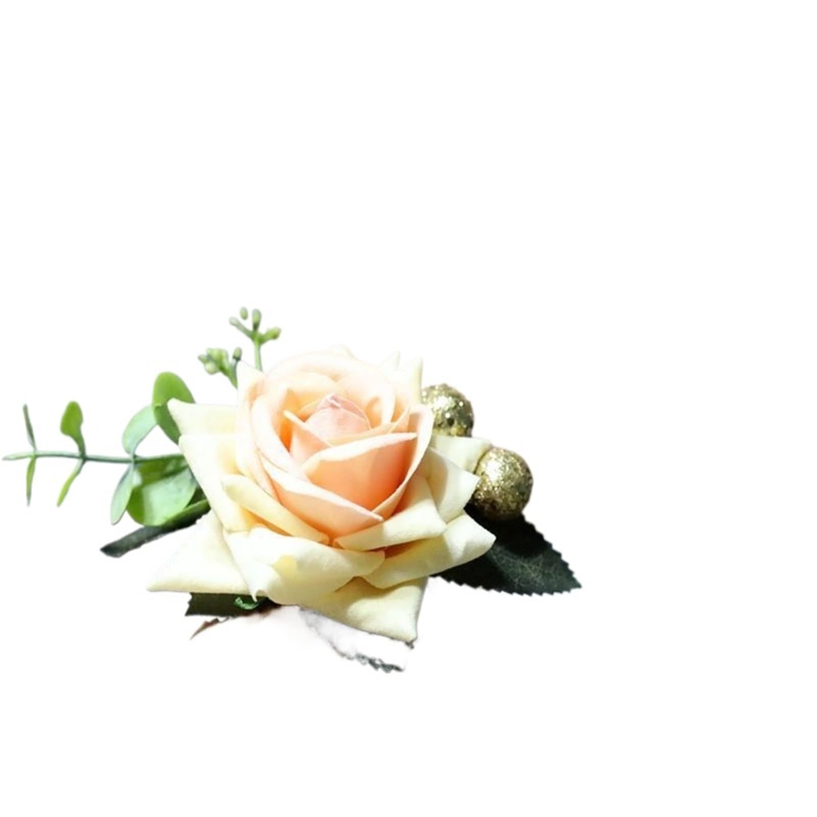 WTAXBH Corsages for Weddings 2pcs Wedding Boutonniere Bride Bridesmaid Wrist Corsage Groom Pins Flower Silk Red Simulation Rose(H)
