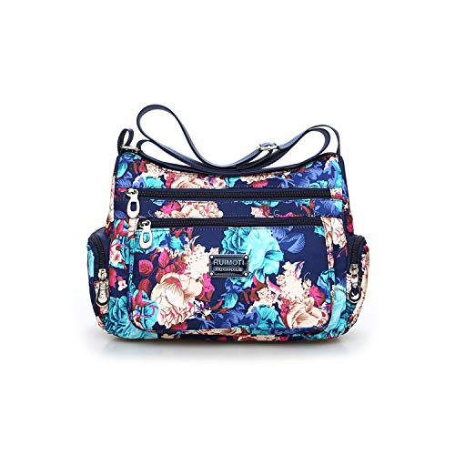 Image of NOTAG Crossbody Bags for Women Nylon Shoulder Bag Floral Multi-Pocket Purses and Handbags