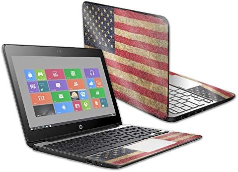 MightySkins Glossy Glitter Skin for HP Chromebook 11 G5 11.6" - Vintage Flag | Protective, Durable High-Gloss Glitter Finish | Easy to Apply, Remove, and Change Styles | Made in The USA image 5