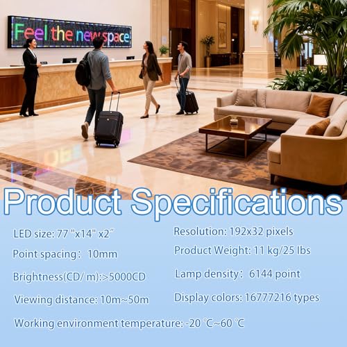 Image of P10(77 inch * 14 inch) Digital Led Car Signs For Window Matrix Panel Screen Panel Ticker Message Board Message Board Display Menu Board Electronic Board For Business