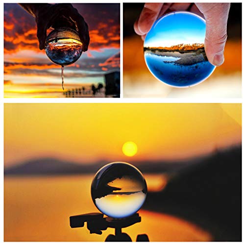 Boule de cristal MerryNine K9 avec support pour boule de photo d'objectif de sphère de cristal de photographie (60 mm / 2,36 ")