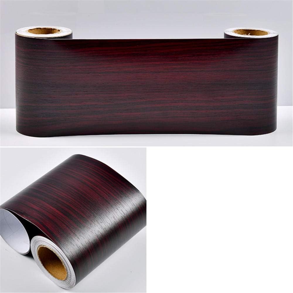 粘着壁紙ボーダーPVC幅木装飾ボーダー自己粘着ホームボーダーキッチン粘着壁紙ボーダーバスルーム、リビングルーム用 ダークマホガニー