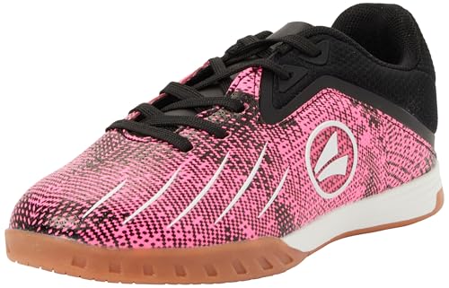 JAKO J si Vini, Zapatillas de fútbol, Jet Black Neon Pink, 32 EU