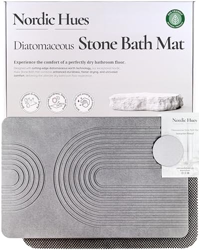 Amazon.com: TOSORO - Stone Bath Mat, Diatomaceous Earth Non-Slip Stone Shower Mat - Quick Drying ...