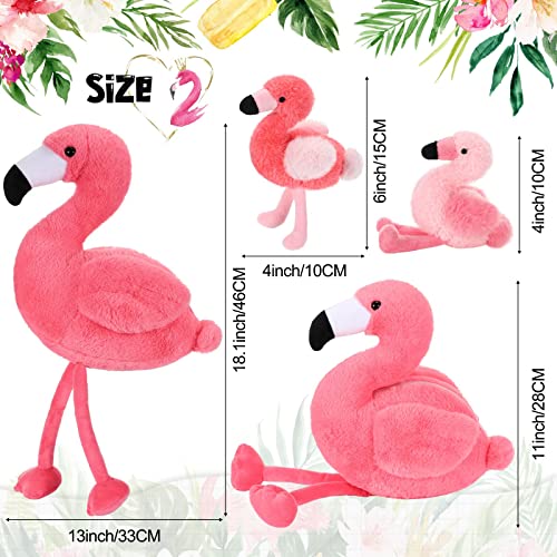 18 Inches Stuffed Animal Tummy Carrier With 4 Little Plush Flamingo Inside Its Zippered Tummy Pink Flamingo Cuddly Soft Toy Animals For Birthday Gifts Zoo Party Décor #TOP1