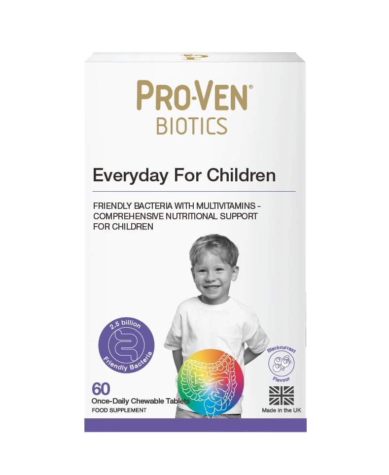 Proven Everyday for Children (4-16) | 60 Chewable Gut Health Tablets Blackcurrant