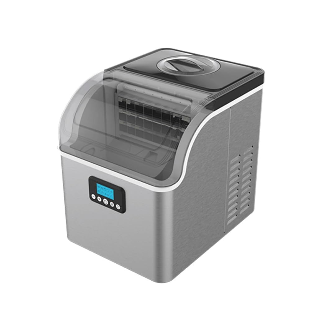 Chewing Ice 2.0L Countertop Square Ice Maker 25kg24H Manual Water Self-Cleaning 3 Speed Ice Thickness Control