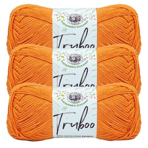 Image of (3 Pack) Lion Brand Yarn Truboo Yarn, Tangerine