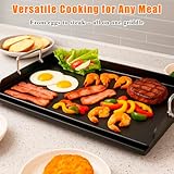 GFTIME Universal Griddle Plancha 63 x 41cm for Most Gas Grills and Charcoal Grills, Universal BBQ Plancha Flat Top Plate for Gas Stove, Electric Grill, Nonstick Coating Large Rectangle Griddle - Image 8