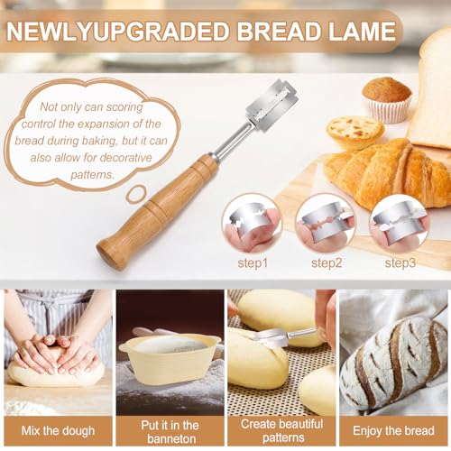 Image of Sourdough Starter Kit Gift Set,Round 10 inch & Oval 10 inch & Round 5 inch,Silicone Proofing Basket, Banneton Bread Proofing Basket, Sourdough Baking Kit, Ideal Gift for Bakers, Wife, Mom