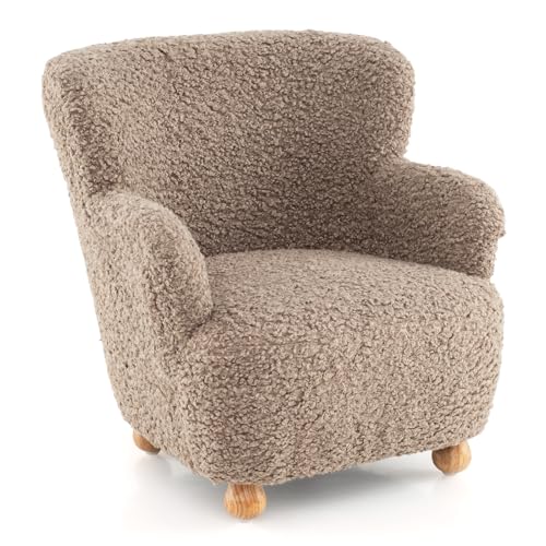 【Materiali Selezionati】 Questo divanetto per bambini presenta un rivestimento in tessuto Sherpa soffice, delicato sulla pelle e traspirante. Il cuscino del sedile con molla e imbottitura in schiuma ad alta densità offre un supporto confortevole e solido.