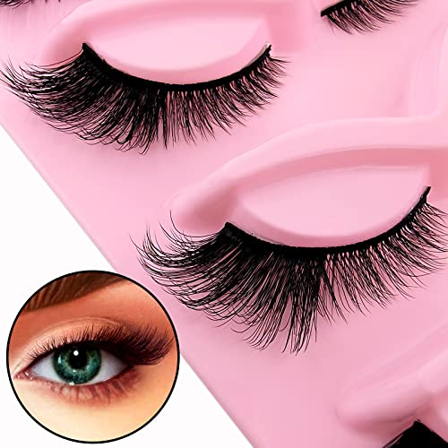 3. Bild von 3D Falsche Wimpern Katzenauge, Cat-Eye Natürliche Künstliche Wimpern Extensions Set, Fox Eye Künstliche Wimpern Natürlich Look, 5 Paare Wiederverwendbar Handgemachte Leichte Faux Mink Wimpern(1-4)