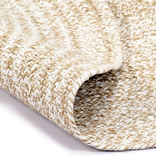 vidaXL Tapis Fait à la Main Jute Blanc et Marron 180 cm Cover