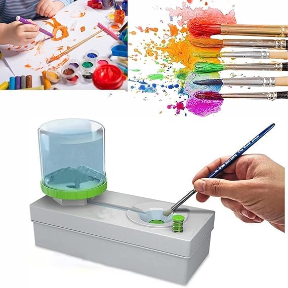 Paint Brush Rinse Machine Fresh Water Cycle Rinser Tool for Painting Brush Watercolor Paints Cleaning Tool with Flushing Button & Auto Refill Refill Water Tank for Kids Artist-image-32