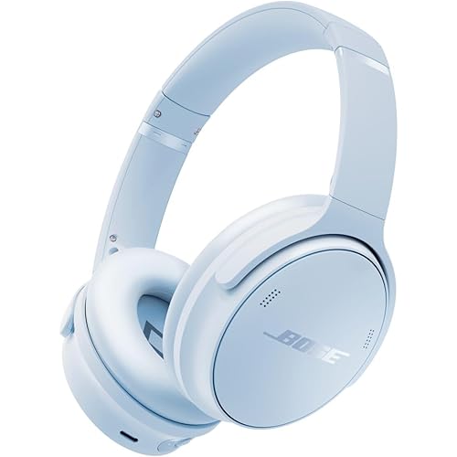 Bose QuietComfort Bluetooth Headphones, Wireless Headphones with Active Over Ear Noise Cancelling and Mic, Deep Bass, Up to 24 Hours of Playtime, Ice Blue - Limited Edition Color