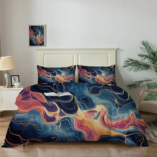 Housse de couette reversible microfibre avec 2 taies d'oreiller