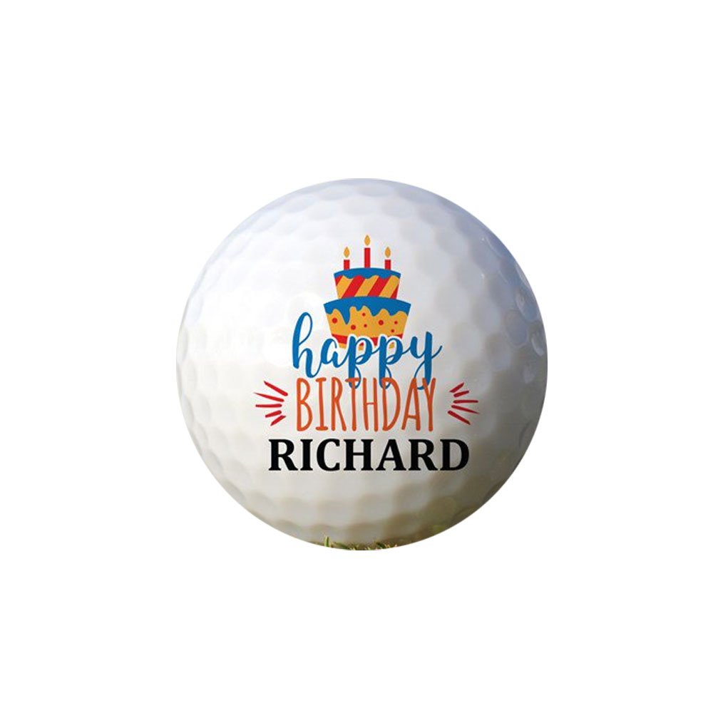 GiftsForYouNow Happy Birthday Cake Personalized Golf Ball Set
