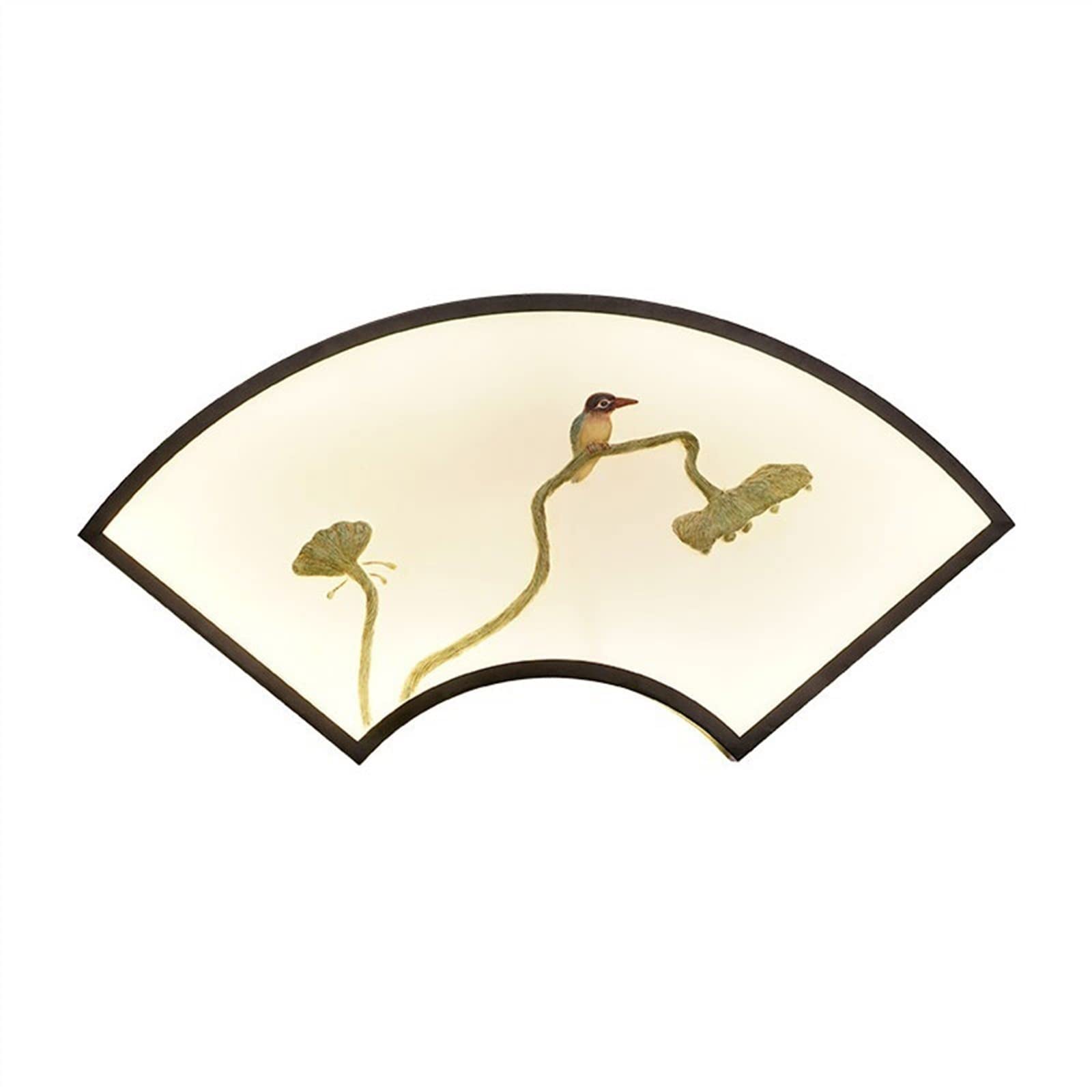 SMCCYYSD Wall Lamp Decorative Iron Living Room Bedroom Corridor Lighting Fixture Fan Shaped Relief Mount Light