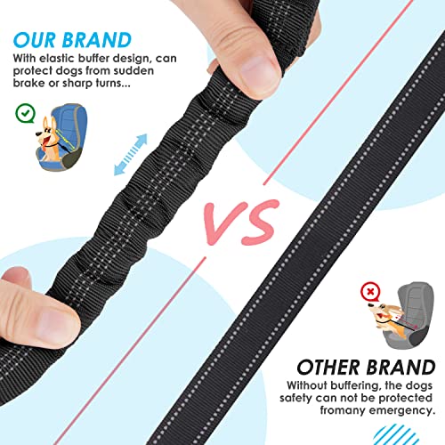 lukovee Doppel Hund Sicherheitsgurt, Dual Pet Auto Sicherheitsgurt verstellbar, Double Dog Coupler Blei mit Elastic Bungee und reflektierenden Streifen keine Sicherheit