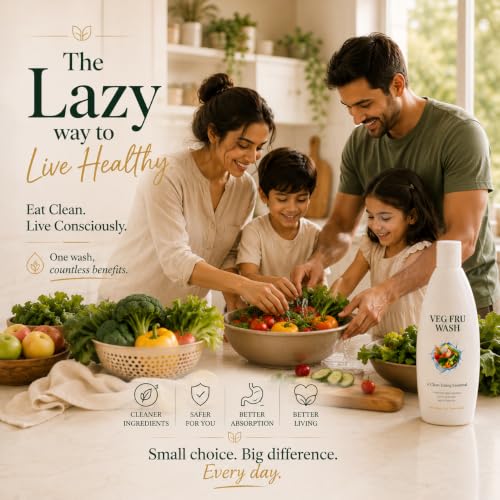 Image of Vegetable & Fruit Wash Liquid | Removes Pesticides, Bacteria & Dirt in 60 Seconds | Made with Edible Ingredients | Natural Produce Cleaner for Fruits, Salads & Vegetables | 400 ml