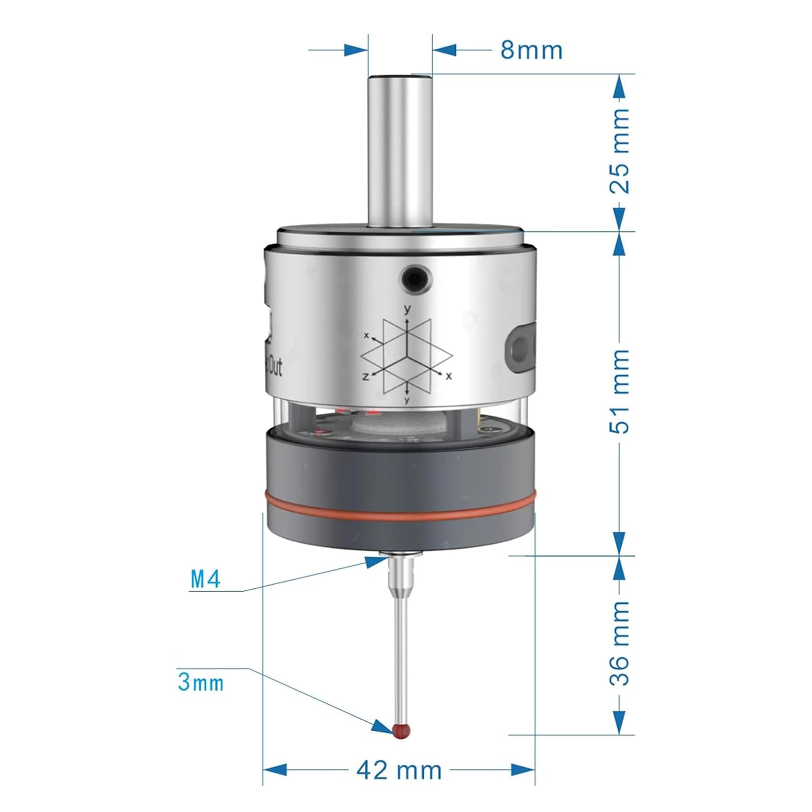 Sonda 3D Edge Finder, 0,001 mm precyzyjny zestaw narzędzi CNC, narzędzie do centrowania współrzędnych Xyz, końcówka kulowa 3 mm, z automatycznym centrowaniem, wodoodporność Ip56, do frezowania