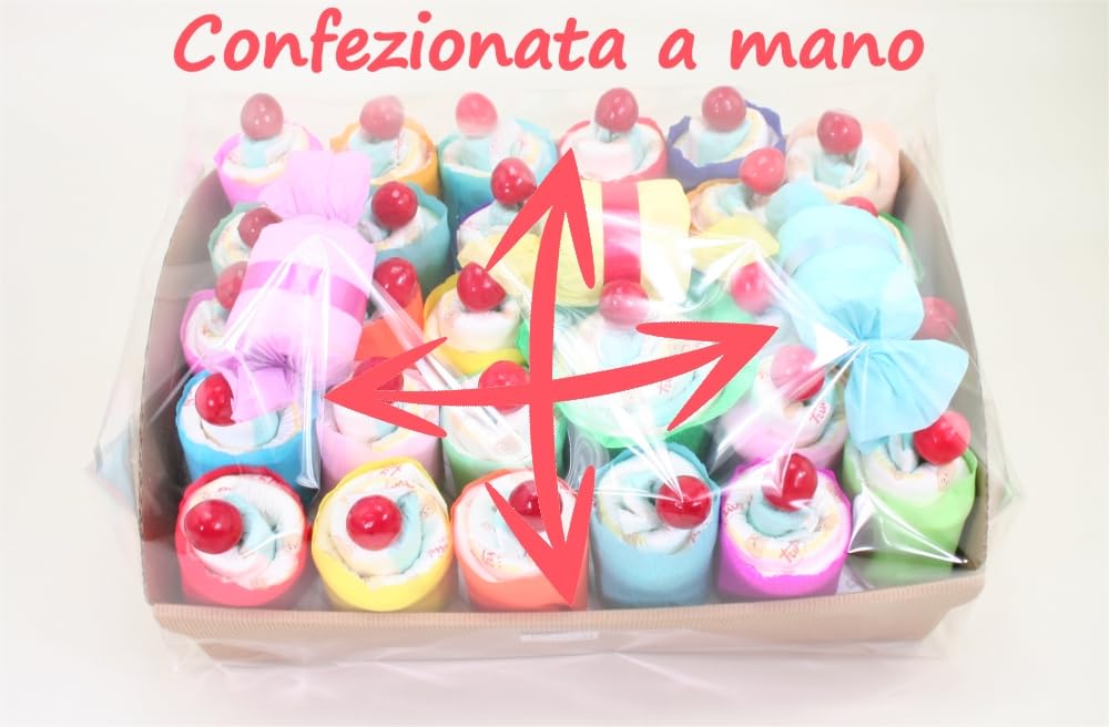 Torta di Pannolini Mini Cupcake