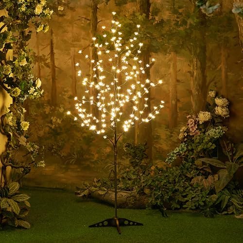 Amazon.com: Fudios Lighted Alpine Tree Brown Willow 4FT 450 LED Fairy ...