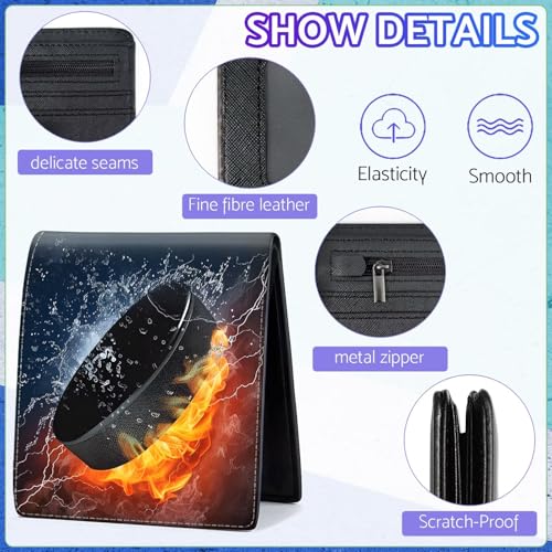 Image of Boys Wallet for Kids, Cool Kids Wallet for Boys Ages 8-10 9-12 11-15, Funny Ice Hockey Leather Bifold Rfid Blocking, Coin Pocket Id Window for Teen Men Youth Guys Birthday Christmas Gifts