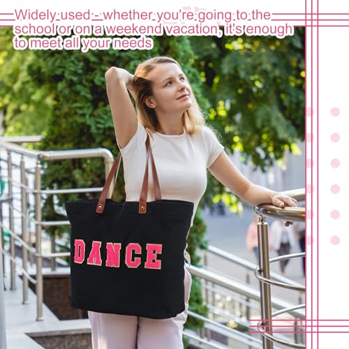 2 Pcs Tote Bag Gift for Teacher Nurse Dance Preppy Makeup Bag Cosmetic Women Chenille Letter School party3