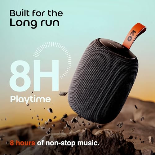 Image of GOBOULT Rave Q5 Bluetooth Speaker with 5 Watt BoomX Audio, Up to 8Hrs Playtime, Type-C Charging, TF Card /USB & BT 5.4 Compatible, Made in India Portable Speaker (Black)