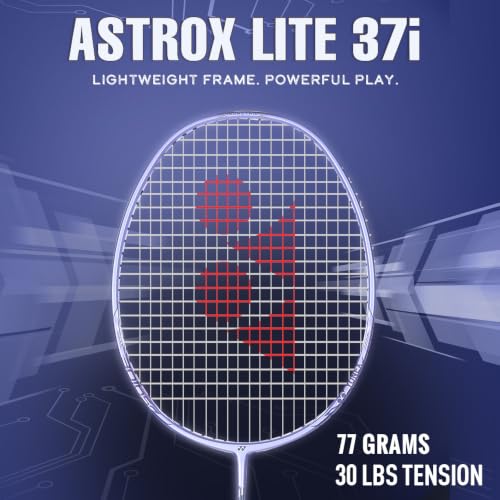 Image of Yonex Graphite Strung Badminton Racquet Astrox Lite 37i (G4, 77 Grams, 30 lbs Tension, Purple)