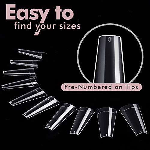 Clear Acrylic Nail Tips - Coffin Nail Tips Btartbox 500Pcs Artificial Ballerina Shaped Fake Nails Half Cover False Nail With Case For Nail Salons And Diy Nail Art, 10 Sizes #TOP3