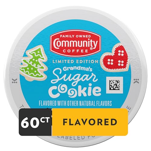 Image of Community Coffee Grandma's Sugar Cookie Keurig K-Cup Pods, Limited Edition Holiday Flavor, Natural Ingredients, 10 Count (Pack of 6)