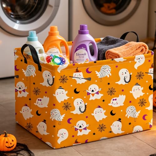 Image of Rectangle Storage Basket,Gift Basket,Room Decor(Chain Ghost Halloween)