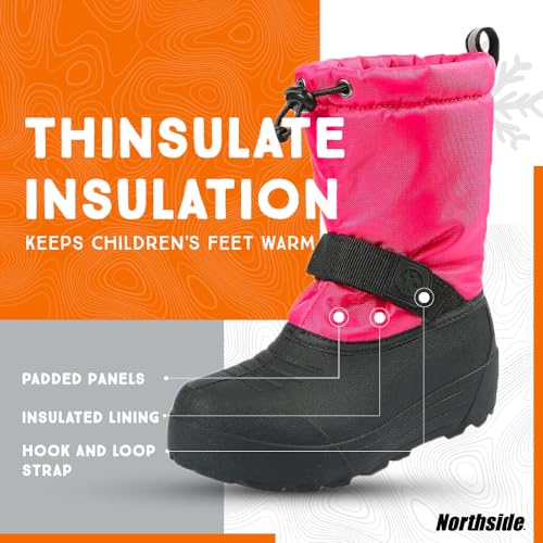 Image of Northside Frosty Insulated Winter Snow Boots for Girls and Boys with Rugged, Water Resistant Nylon Upper, Quick-Drying Lining, Removable EVA Insole, and Durable TPR Outsole